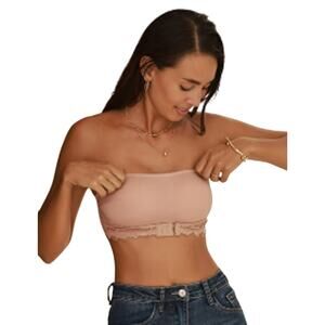 Cupshe Front Hook Strapless Bra Beige Small